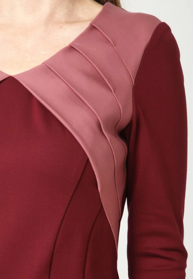 Nuovo di zecca π Madam-T Donna AMRITA - Tubino - Weinrot, Rosa π― - immagine 5