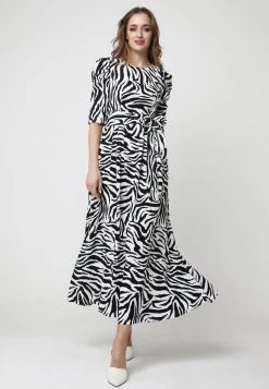 Vendita all'ingrosso β Madam-T Donna Ange - Vestito Lungo - Weiß, Schwarz π