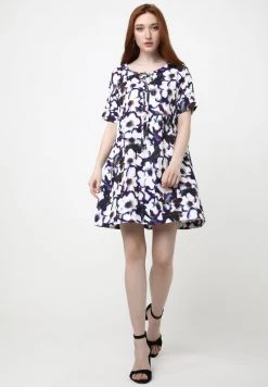 A buon mercato π Madam-T Donna LAURA - Vestito Estivo - Weiß, Lila β