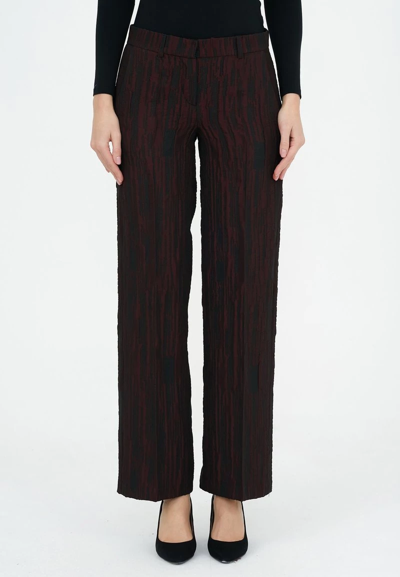 Vendita all'ingrosso π Madam-T Donna ROZALIA - Pantaloni - Black/burgundy β¨