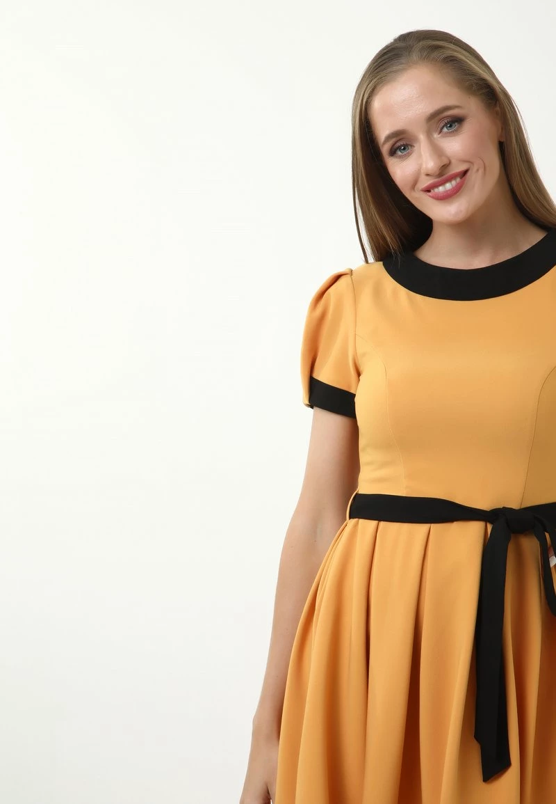 Offerte π Madam-T Donna RETRONA - Vestito Estivo - Hellorange/ Schwarz 𧨠- immagine 4