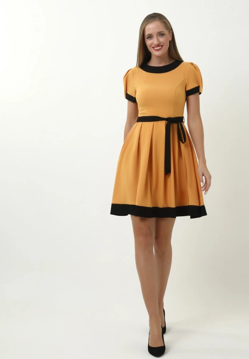 Offerte π Madam-T Donna RETRONA - Vestito Estivo - Hellorange/ Schwarz 𧨠- immagine 2