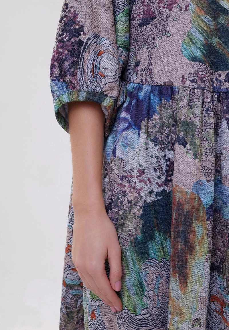 Promo β¨ Madam-T Donna HANITESSA - Vestito Estivo - Dunkelbeige Blau π - immagine 8