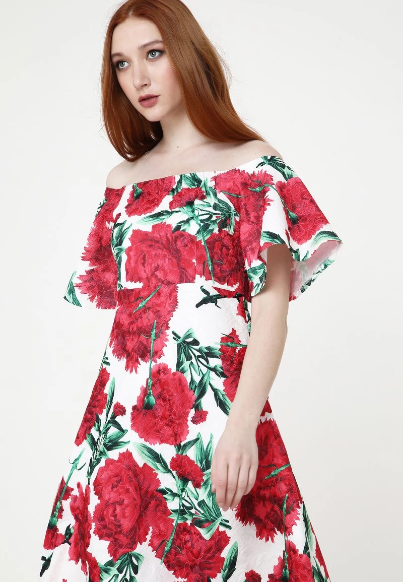 Presa π₯° Madam-T Donna Vestito Estivo - Weiß, Weinrot π - immagine 5