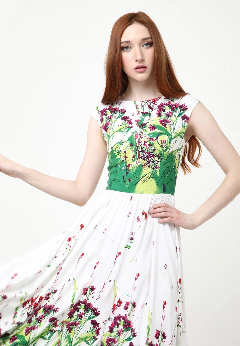 Offerte π Madam-T Donna Vestito Estivo - Weiß Hellgrün π₯° - immagine 5