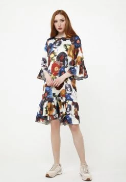 Miglior prezzo 🎁 Madam-T Donna Vestito Estivo - Beige, Blau ⭐