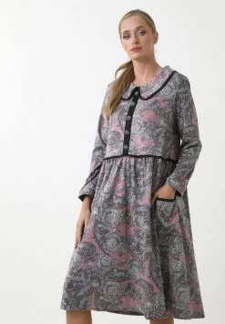 Nuovo di zecca 🎁 Madam-T Donna KLEID BELLA - Abito A Camicia - Rosa, Grau 🥰