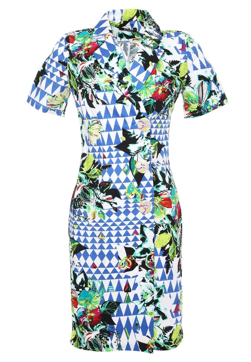 Nuovo π― Madam-T Donna ELMA - Abito A Camicia - Weiß, Kornblumenblau βοΈ - immagine 7