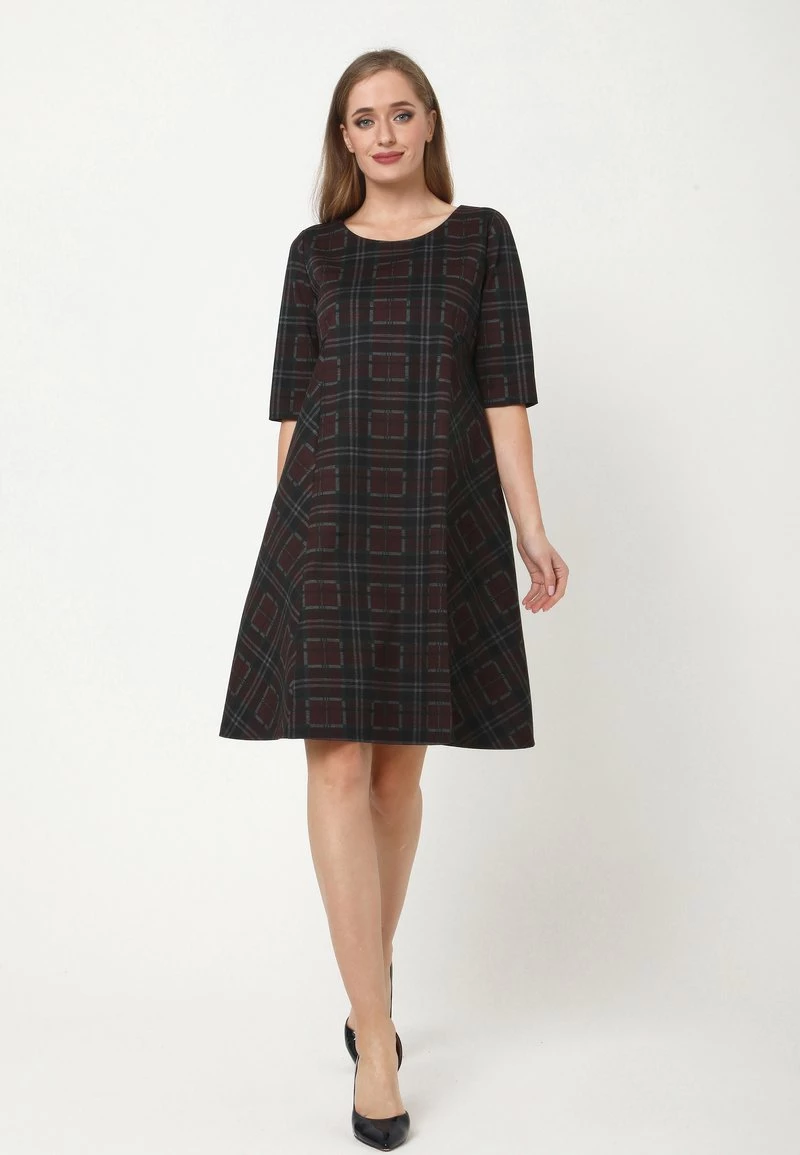 Vendita lampo π Madam-T Donna ASIDA - Vestito Di Maglina - Weinrot, Grün π - immagine 2