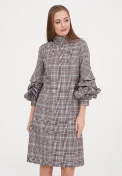 Bilancio 🥰 Madam-T Donna VANESSA - Vestito Estivo - Grünes Leder/olegine Rot 🛒