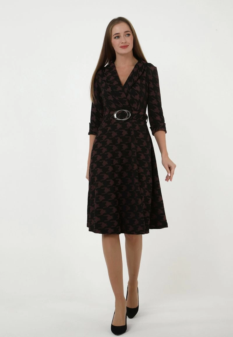 A buon mercato π₯° Madam-T Donna NENSI - Vestito Estivo - Schwarz, Rot π