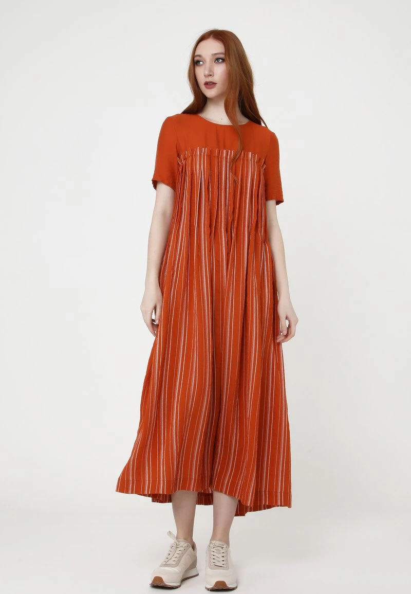 Buono π Madam-T Donna Snura - Vestito Estivo - Ingwer, Weiß π