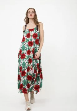 Buono 🤩 Madam-T Donna Vestito Lungo - Rosa, Rot ✔️