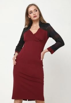 Buono π Madam-T Donna Vestito Di Maglina - Blau, Weinrot π