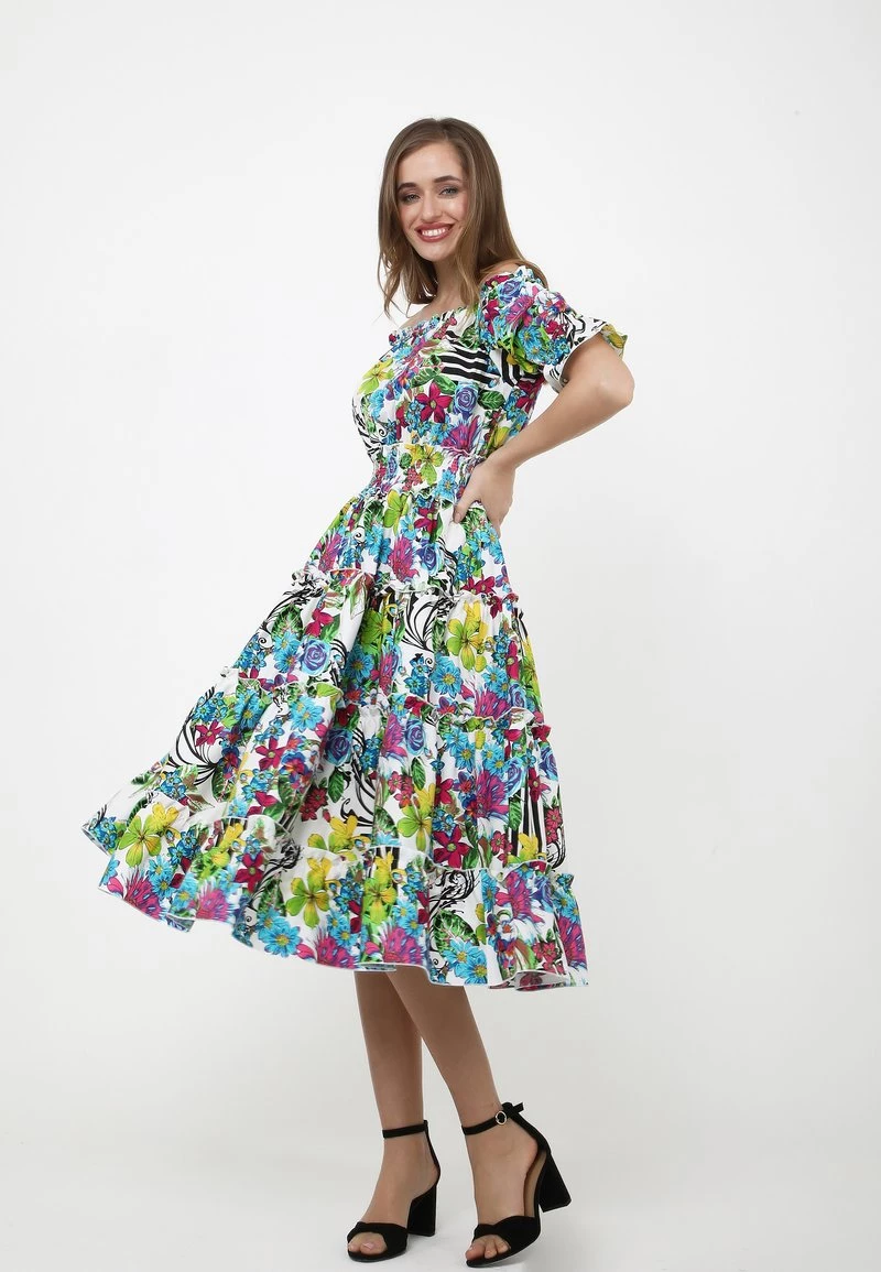 Buono β¨ Madam-T Donna Vestito Estivo - Weiß Hellblau π - immagine 2