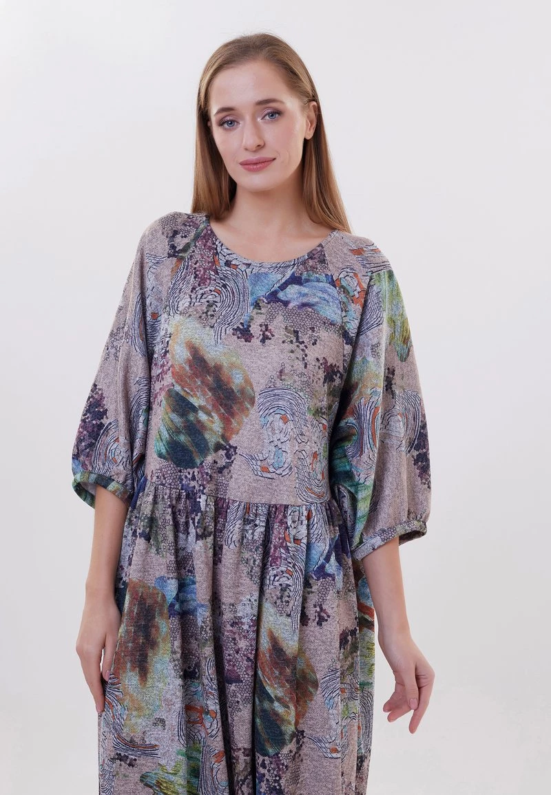 Promo β¨ Madam-T Donna HANITESSA - Vestito Estivo - Dunkelbeige Blau π - immagine 7
