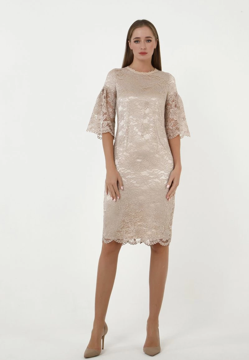 Nuovo di zecca π₯° Madam-T Donna DEGA - Vestito Elegante - Beige π€© - immagine 2