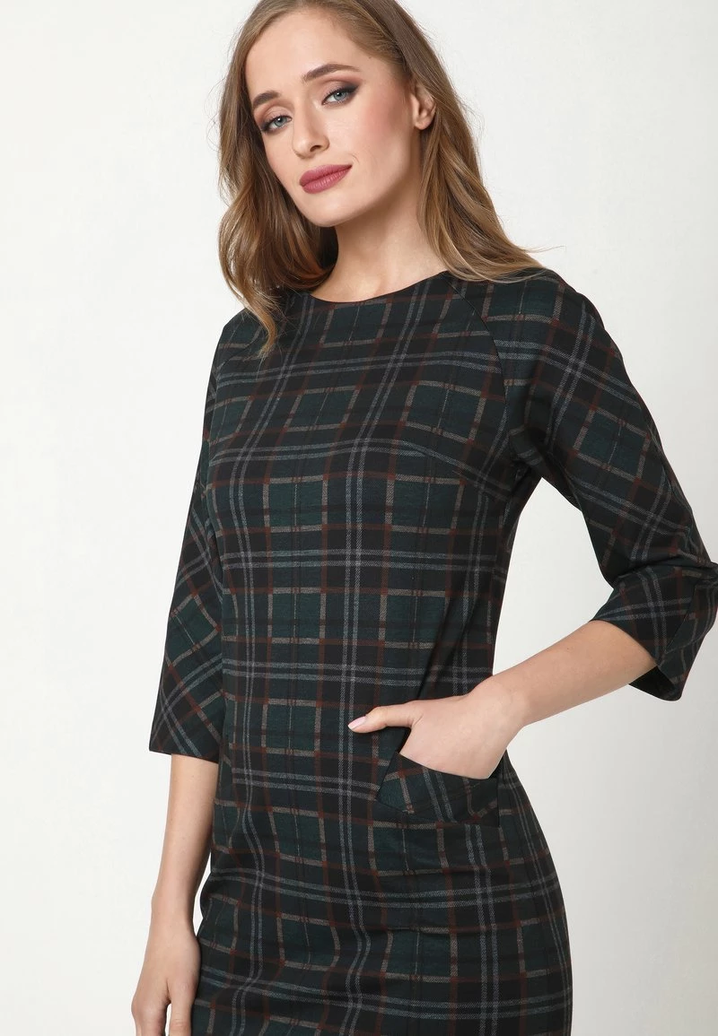 Miglior prezzo π Madam-T Donna Vestito Di Maglina - Schwarz Grün π - immagine 5