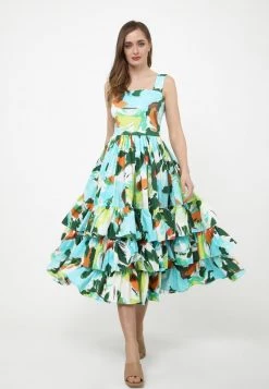 Nuovo di zecca ⭐ Madam-T Donna Vestito Estivo - Weiß, Hellblau ✔️