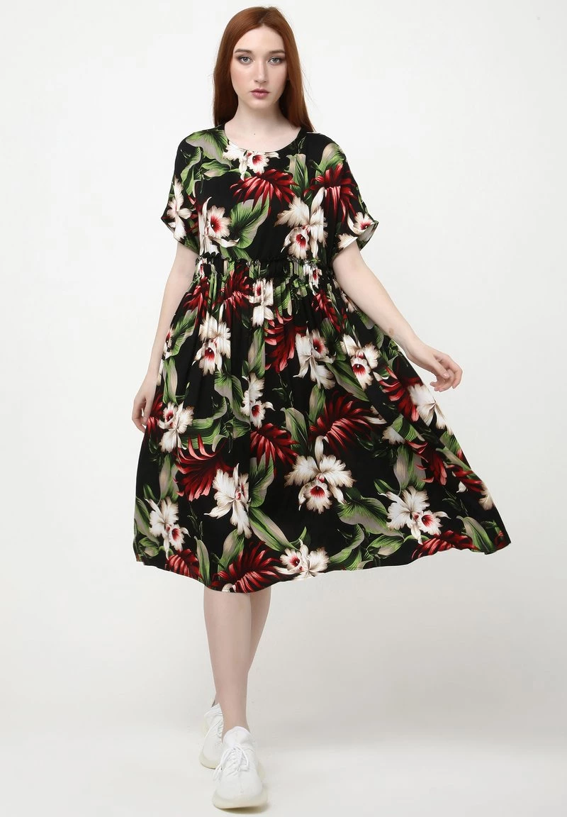 Nuovo di zecca π― Madam-T Donna OFELIA - Vestito Estivo - Schwarz Grün π - immagine 2