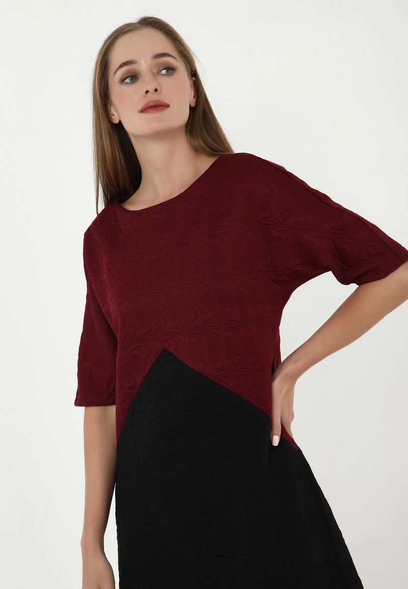 Migliore vendita π Madam-T Donna LOLITA - Vestito Estivo - Weinrot, Schwarz π - immagine 6