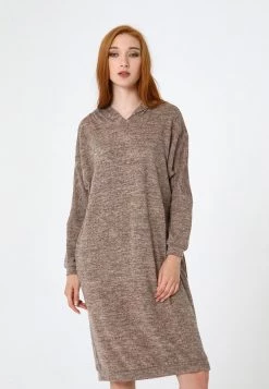 Migliore vendita ⭐ Madam-T Donna APRILIA - Vestito Di Maglina - Dunkelbeige ❤️