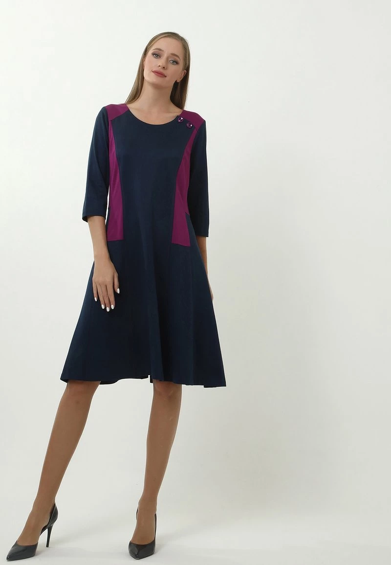 A buon mercato π Madam-T Donna Vestito Di Maglina - Blue, Purple π€© - immagine 2