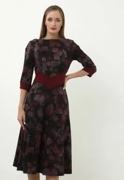 Buono 🤩 Madam-T Donna YANNA - Vestito Estivo - Schwarz, Weinrot 👏