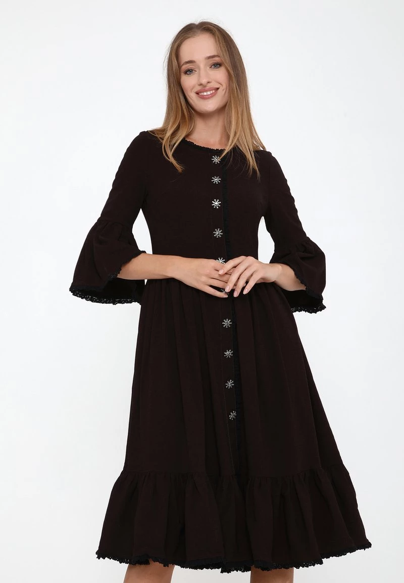 Miglior prezzo βοΈ Madam-T Donna CHIARA - Abito A Camicia - Braun π