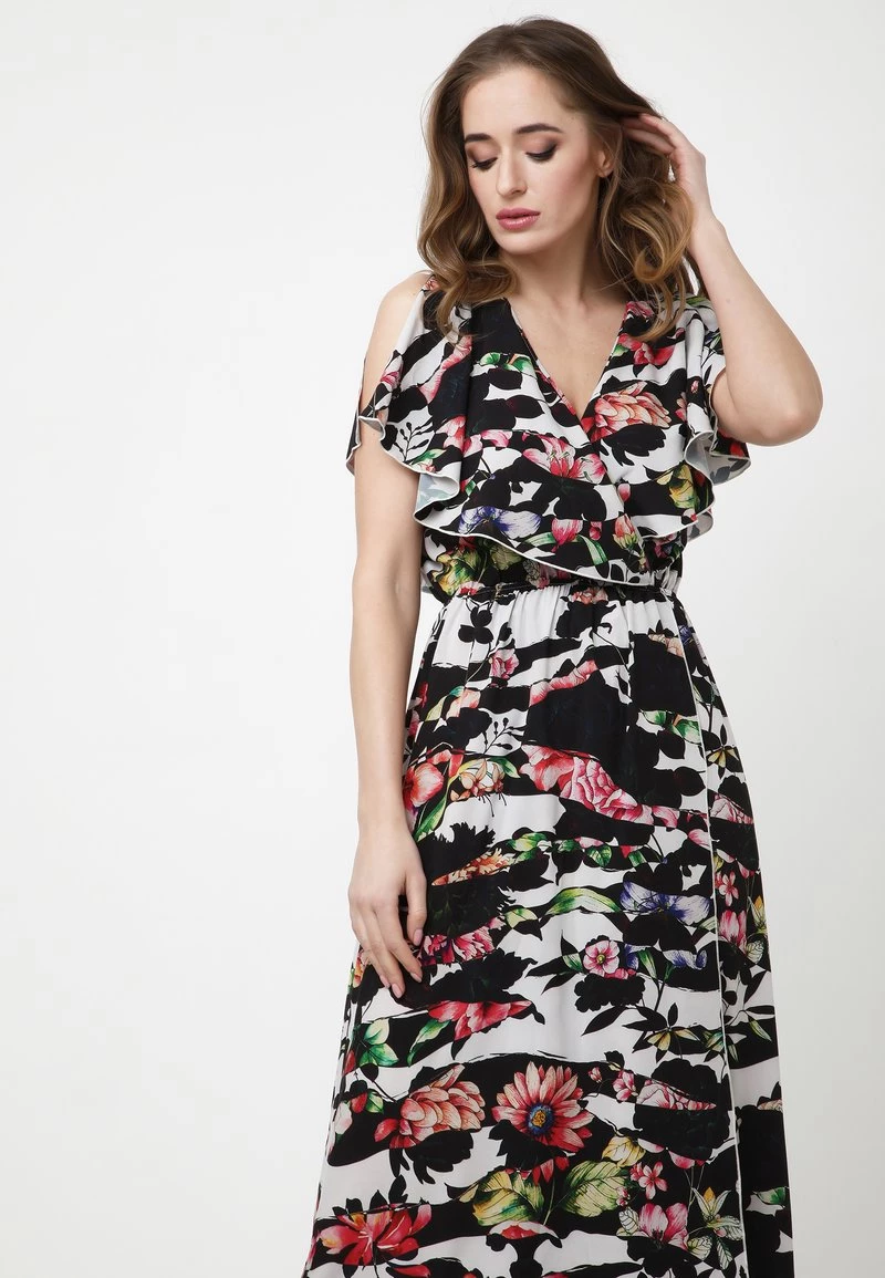 Acquistare π Madam-T Donna Vestito Lungo - Schwarz Weiß π - immagine 5